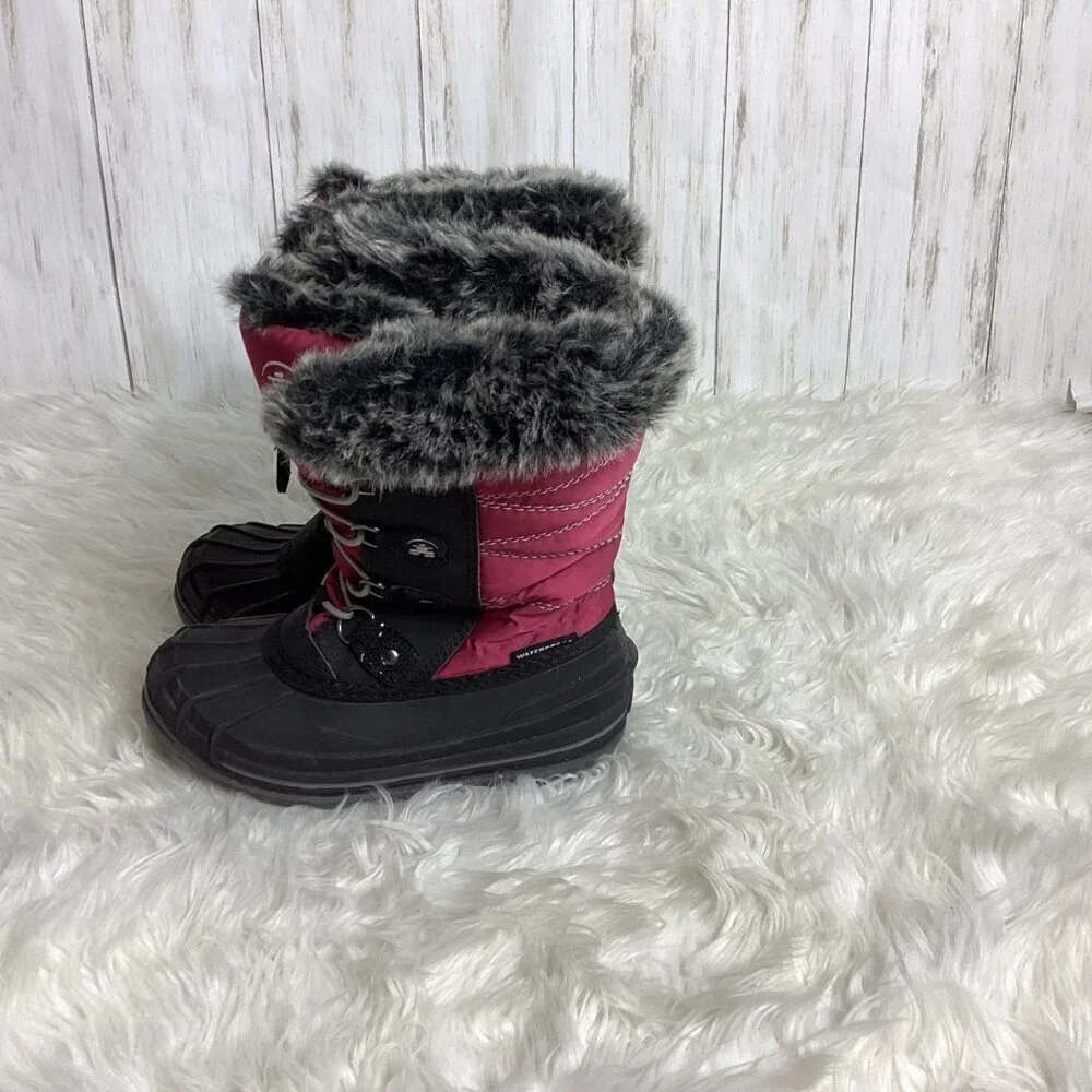 Kamik Girls Frost Lake Burgandy Snow Boats Size 1
